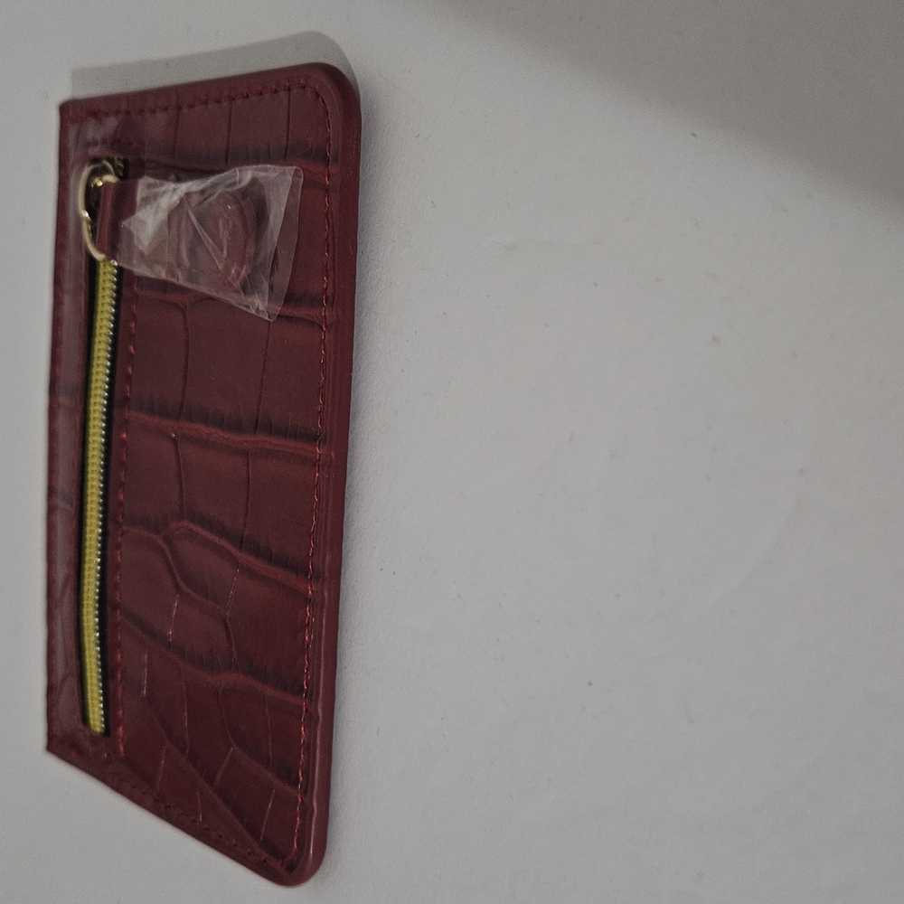 B-Low the Belt Red Croc-Embossed Card Holder New W/o Tag